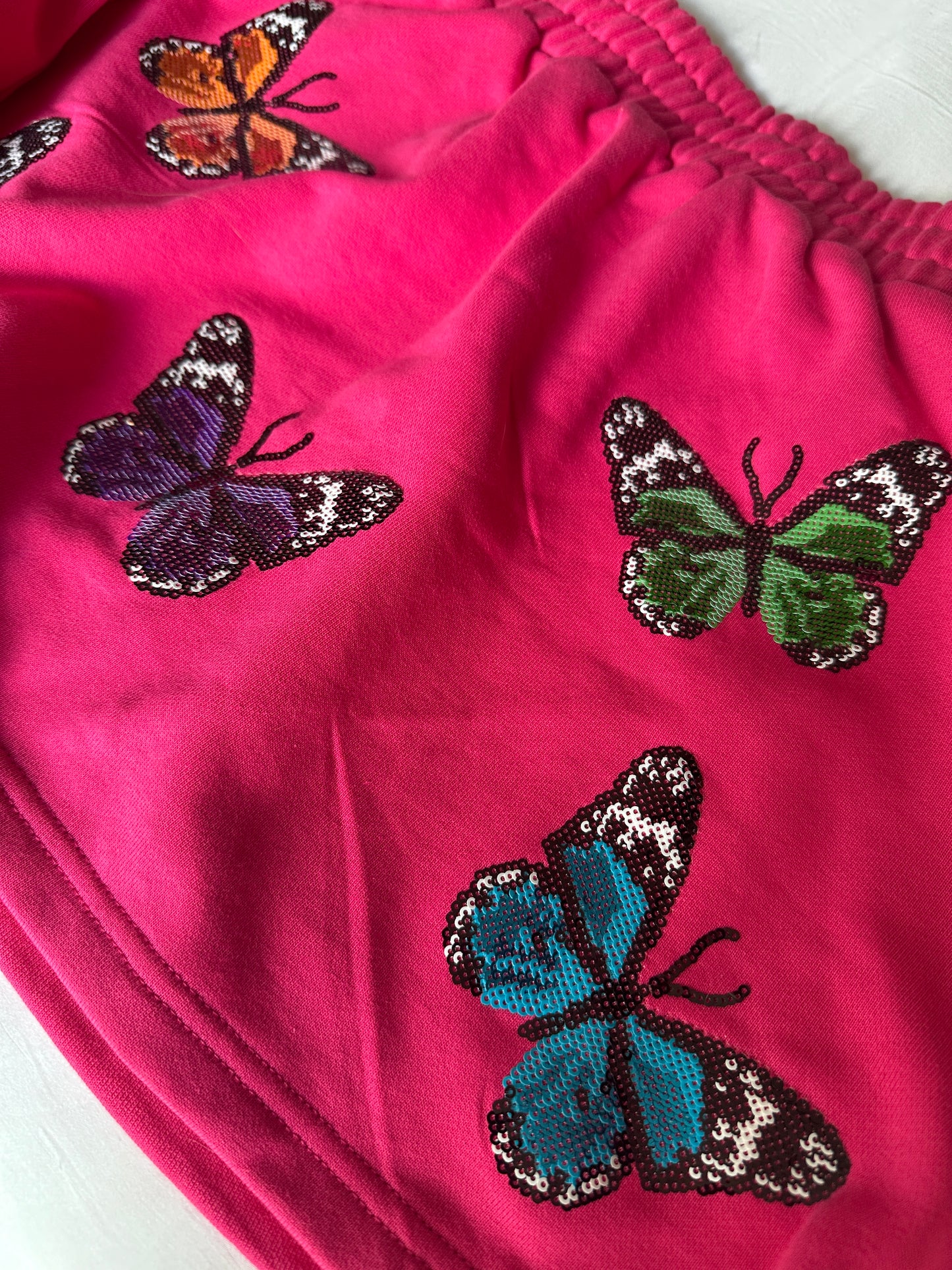 Queen of Sparkles Hot Pink Multi Butterfly Skort