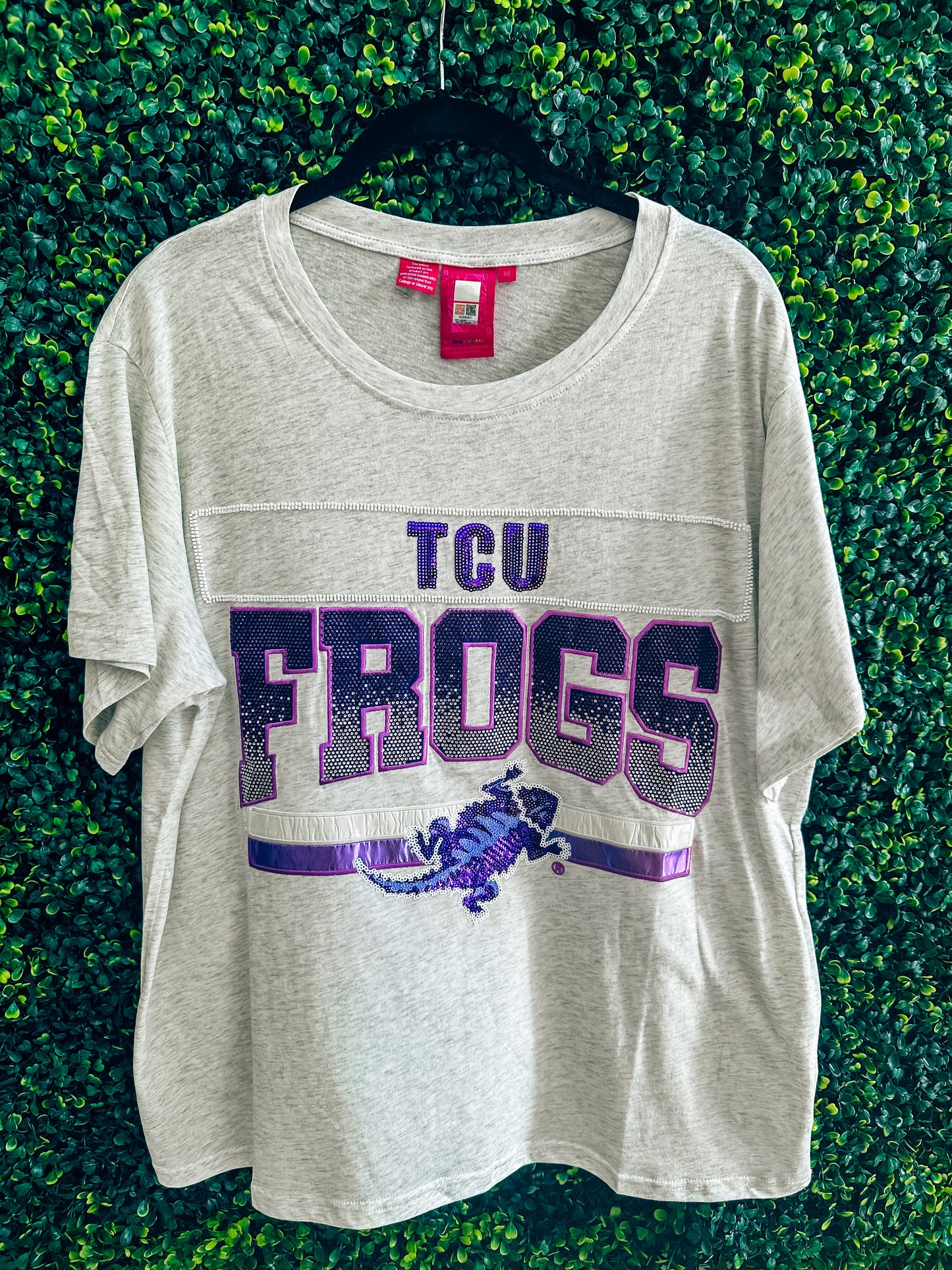 Queen of Sparkles Gray TCU "Horned Frogs" Vintage Tee