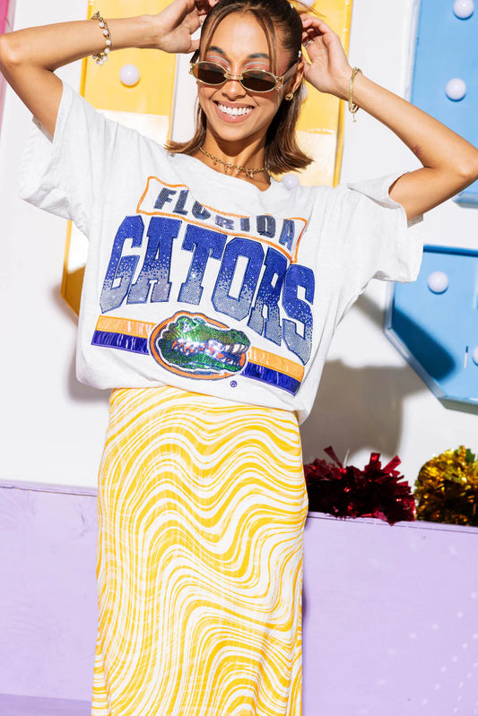 Queen of Sparkles Gray "University of Florida Gators" Vintage Tee