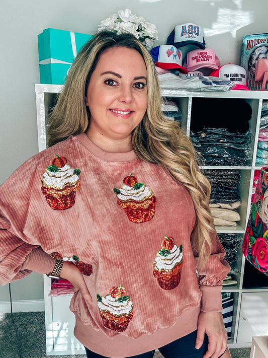 Sweet Pumpkin Cupcake Sweater