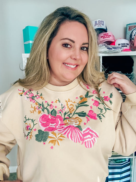 Bloom Floral Embroidered Sweater