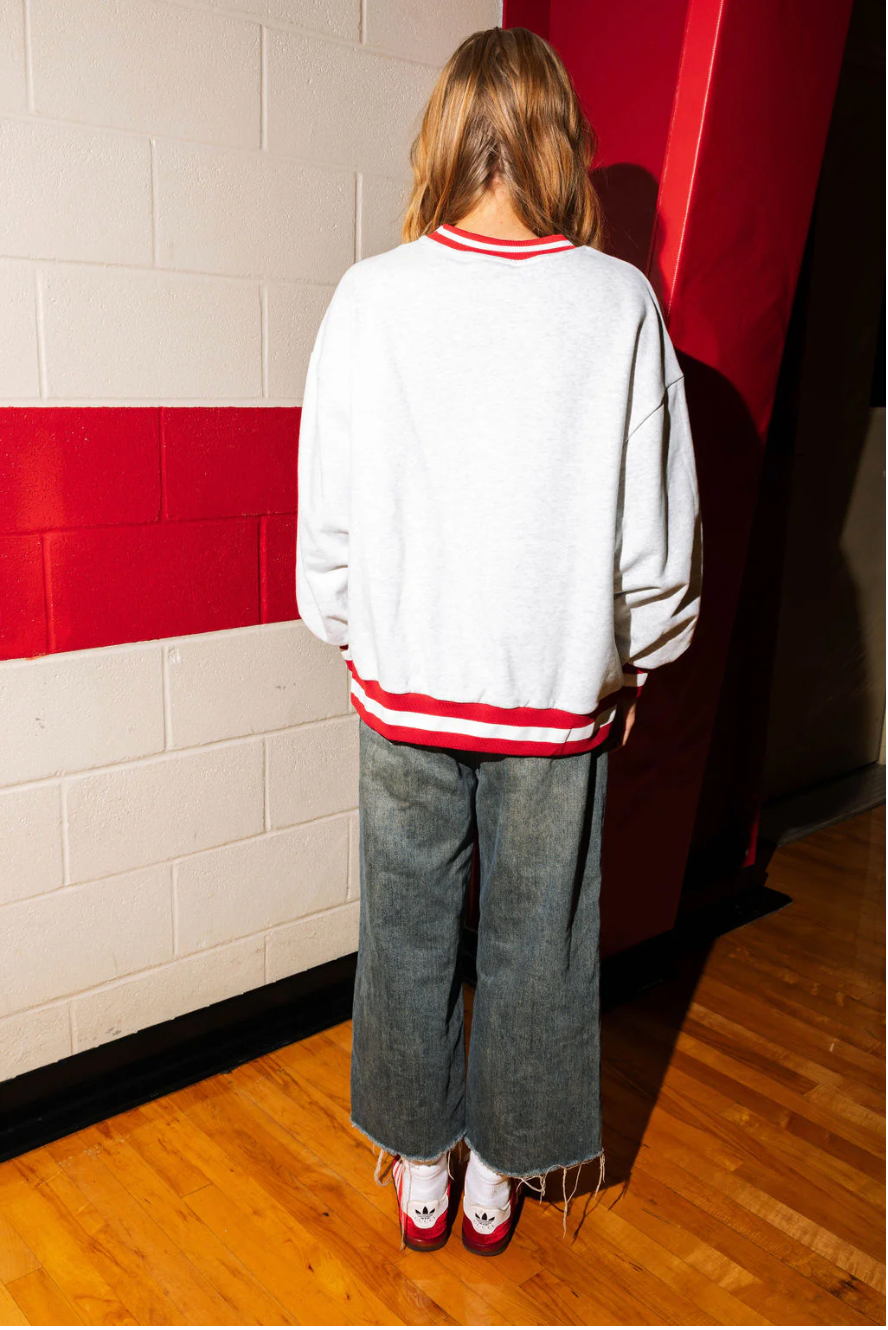 Queen of Sparkles Grey Arkansas Razorbacks Basketball Sweatshirt